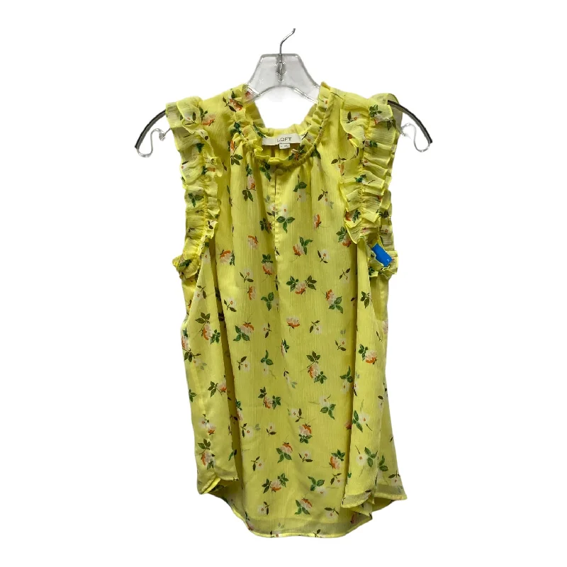 Top Sleeveless By Loft In Yellow, Size:M