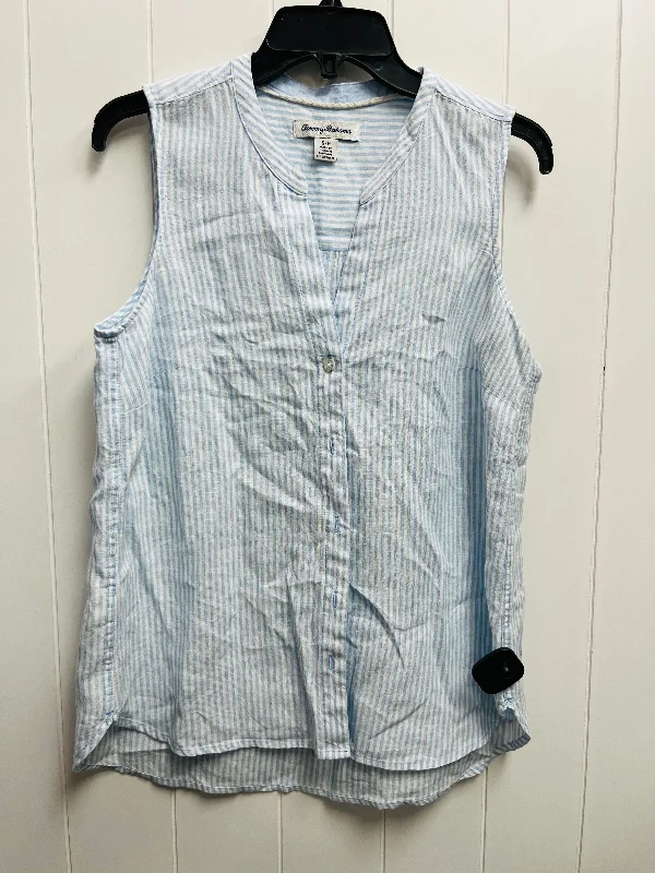 Top Sleeveless By Tommy Bahama In Blue & White, Size: S