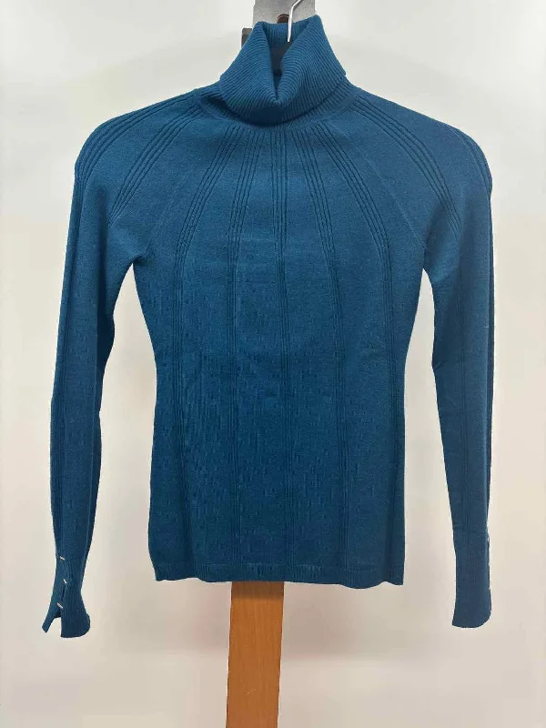 White House Black Market Women's Size xxs Teal Solid Sweater