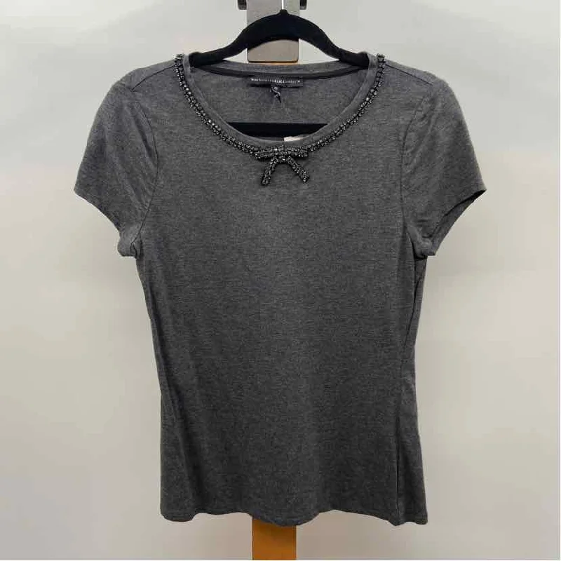 White House Black Market Women's Size XS Gray Heathered Short Sleeve Shirt