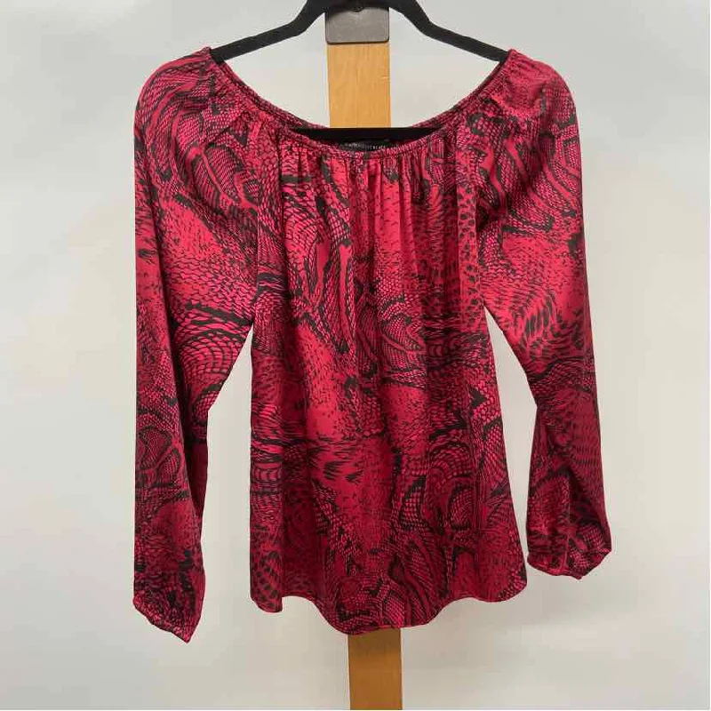 White House Black Market Women's Size XS Red Snakeskin Long Sleeve Shirt